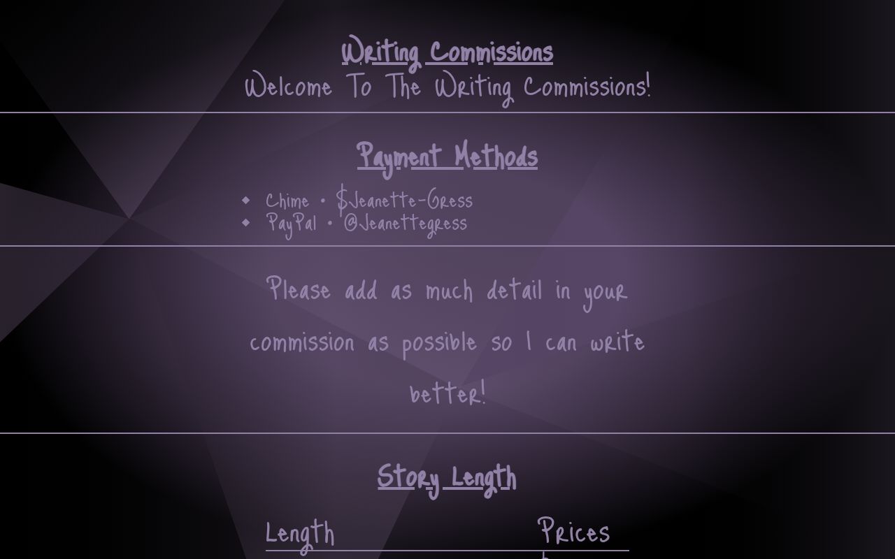 Writing Commissions